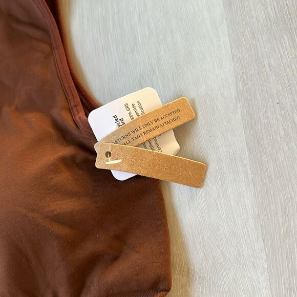 Shapellx PowerConceal™ Eco-Chic Cut Out Bodysuit Brown M/L Nwt - Picture 6 of 7